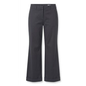 Banana Republic 718 Martin Fit Trousers Gray Cuffed Wide Leg Size 8 Stretch